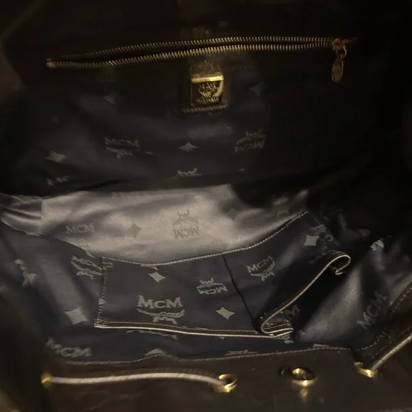 MCM limited edition Gray Snake Print Satchel with studs gorgeous